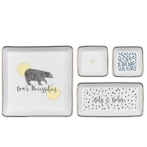 🆕 Folklore Porcelain Trinket Trays x4 Bear